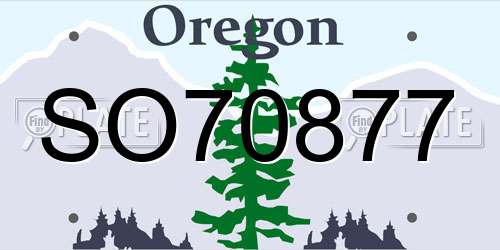 SO70877 Oregon License Plate