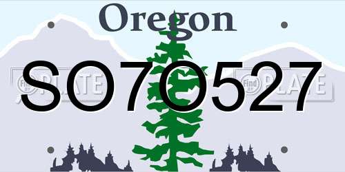 SO7O527 Oregon License Plate