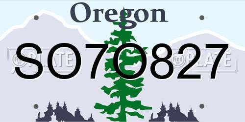 SO7O827 Oregon License Plate