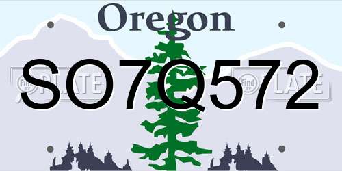 SO7Q572 Oregon License Plate