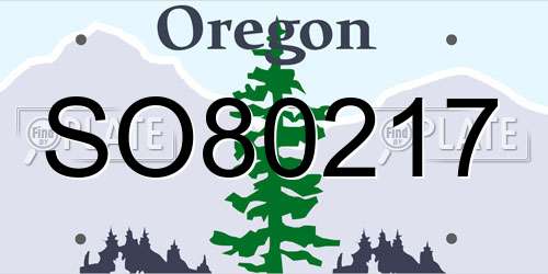 SO80217 Oregon License Plate