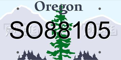SO88105 Oregon License Plate