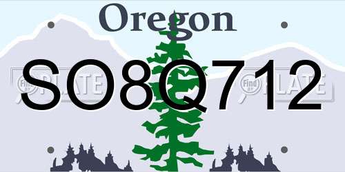 SO8Q712 Oregon License Plate