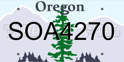 SOA4270 Oregon License Plate