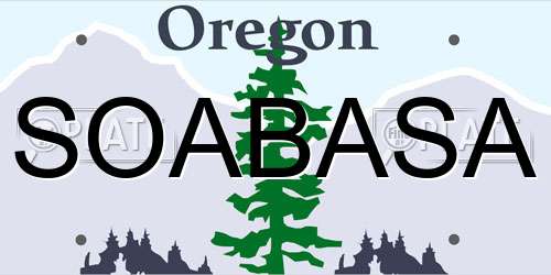 SOABASA Oregon License Plate