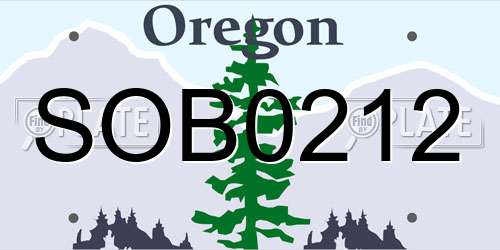 SOB0212 Oregon License Plate