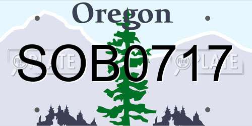 SOB0717 Oregon License Plate