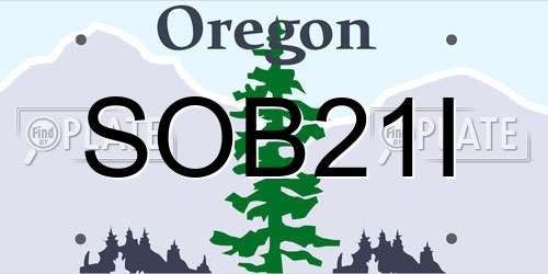 SOB21I Oregon License Plate