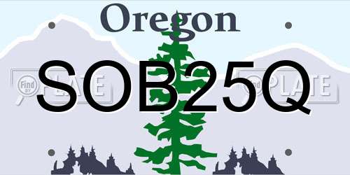 SOB25Q Oregon License Plate