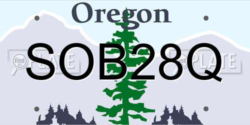 SOB28Q Oregon License Plate