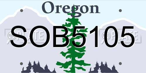 SOB5105 Oregon License Plate