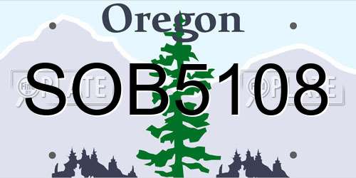 SOB5108 Oregon License Plate
