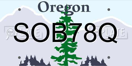 SOB78Q Oregon License Plate