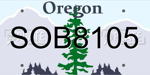 SOB8105 Oregon License Plate
