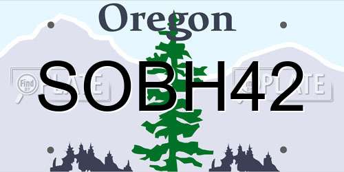 SOBH42 Oregon License Plate