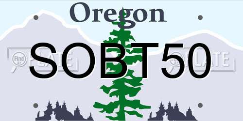 SOBT50 Oregon License Plate