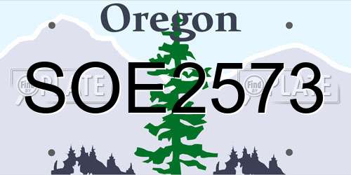 SOE2573 Oregon License Plate