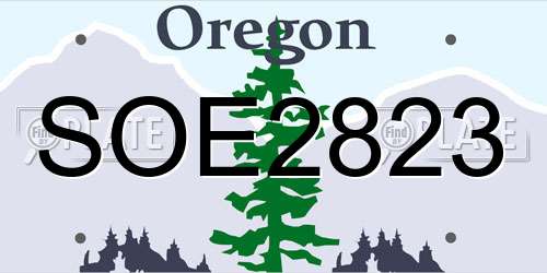 SOE2823 Oregon License Plate