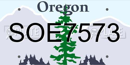 SOE7573 Oregon License Plate