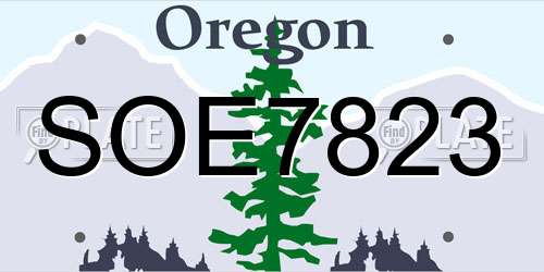 SOE7823 Oregon License Plate