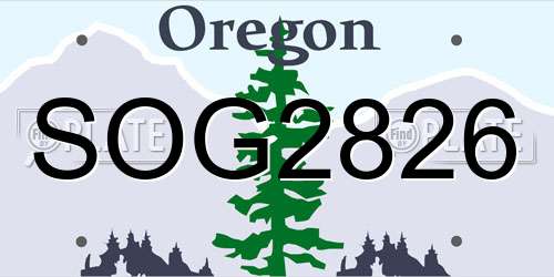 SOG2826 Oregon License Plate