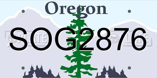 SOG2876 Oregon License Plate