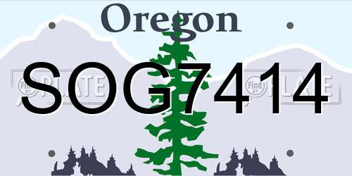 SOG7414 Oregon License Plate