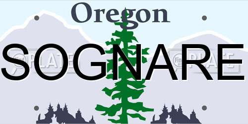SOGNARE Oregon License Plate