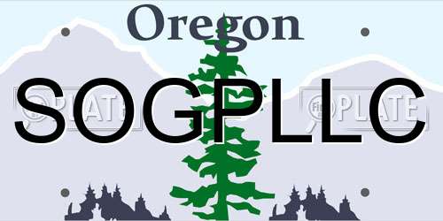 SOGPLLC Oregon License Plate