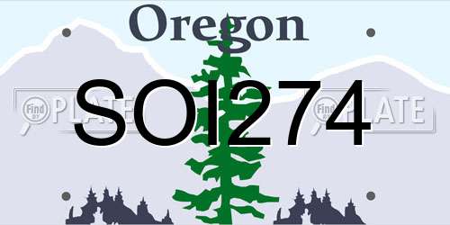 SOI274 Oregon License Plate