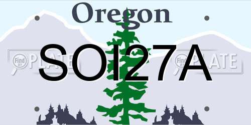 SOI27A Oregon License Plate