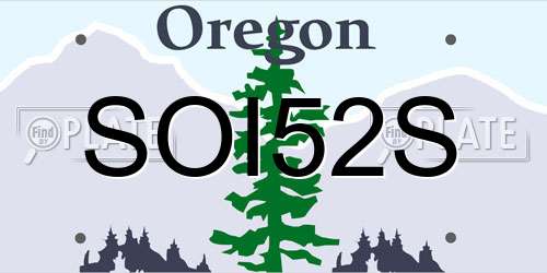 SOI52S Oregon License Plate