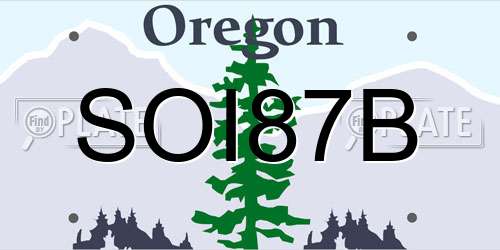 SOI87B Oregon License Plate