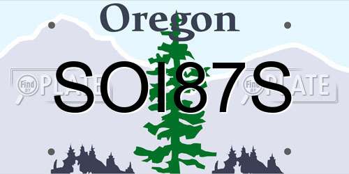 SOI87S Oregon License Plate