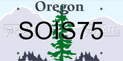 SOIS75 Oregon License Plate