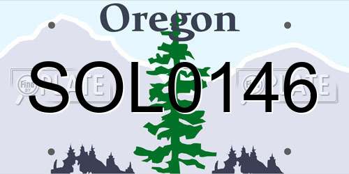 SOL0146 Oregon License Plate