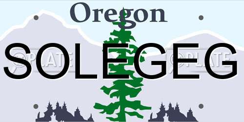SOLEGEG Oregon License Plate
