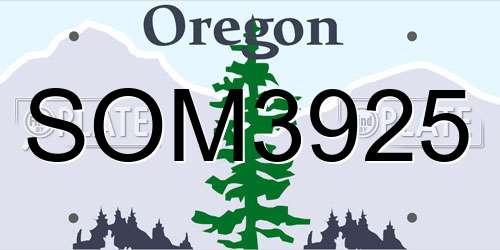 SOM3925 Oregon License Plate
