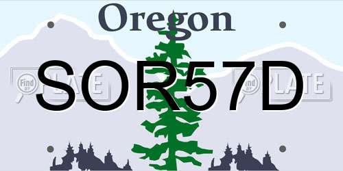 SOR57D Oregon License Plate