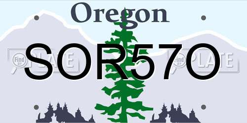 SOR57O Oregon License Plate