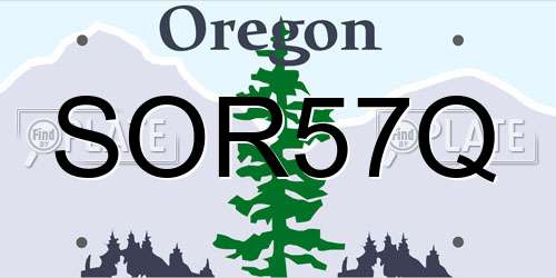SOR57Q Oregon License Plate