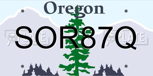 SOR87Q Oregon License Plate