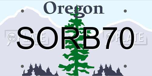 SORB70 Oregon License Plate