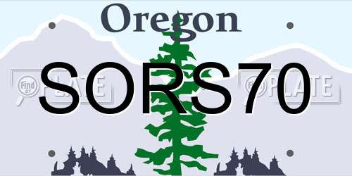 SORS70 Oregon License Plate