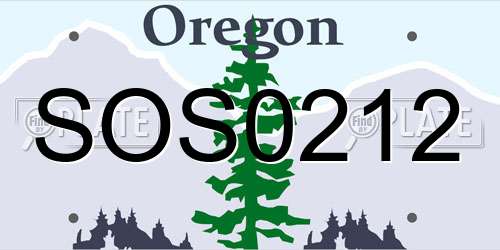 SOS0212 Oregon License Plate