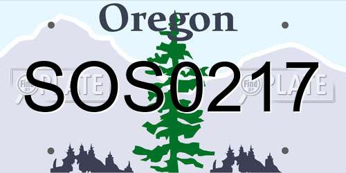 SOS0217 Oregon License Plate