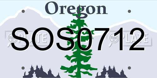 SOS0712 Oregon License Plate