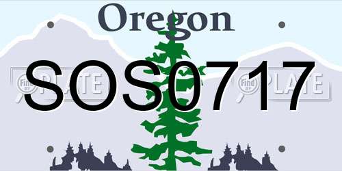 SOS0717 Oregon License Plate