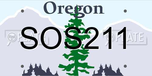 SOS211 Oregon License Plate