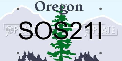 SOS21I Oregon License Plate